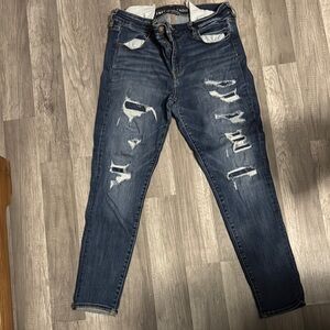 Distressed Blue Jeans
